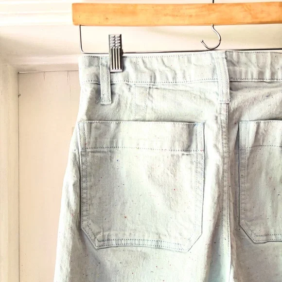 Madewell Slim Emmett Wide-Leg Crop Pants Speckle Light Blue Size 28 - Picture 9 of 14